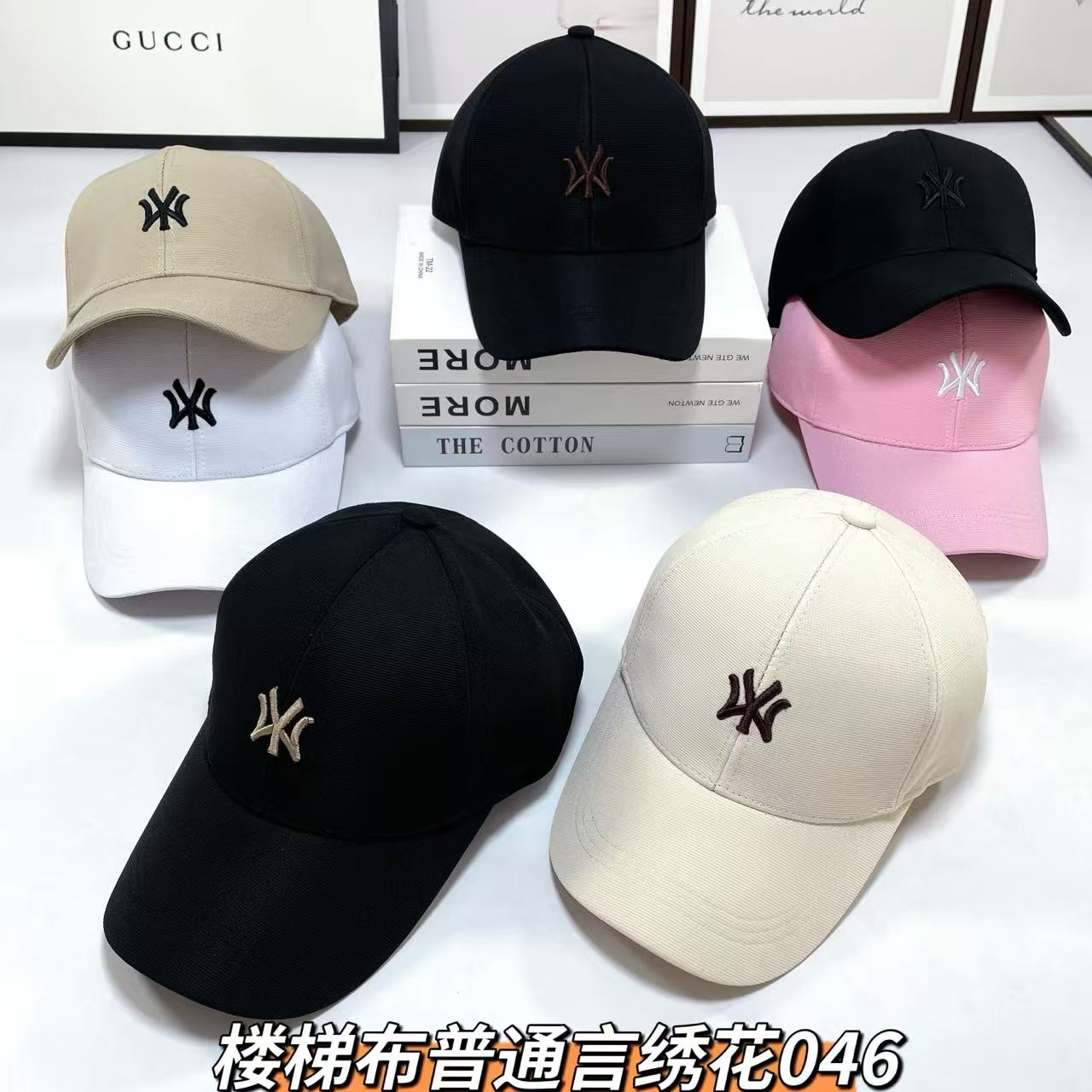 楼梯布普通檐棒球帽，交叠字母绣花，多色组合实拍